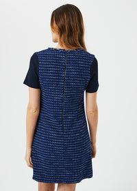Robe mc courte en tweed - Marine