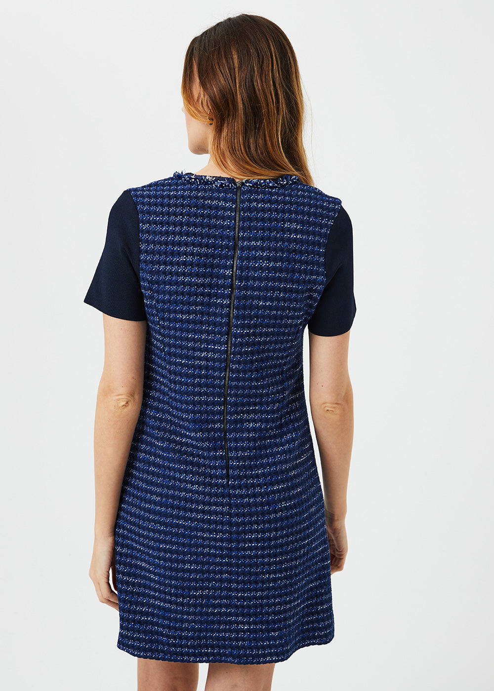 Robe mc courte en tweed - Marine