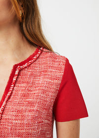 Robe mc courte en tweed - Corail