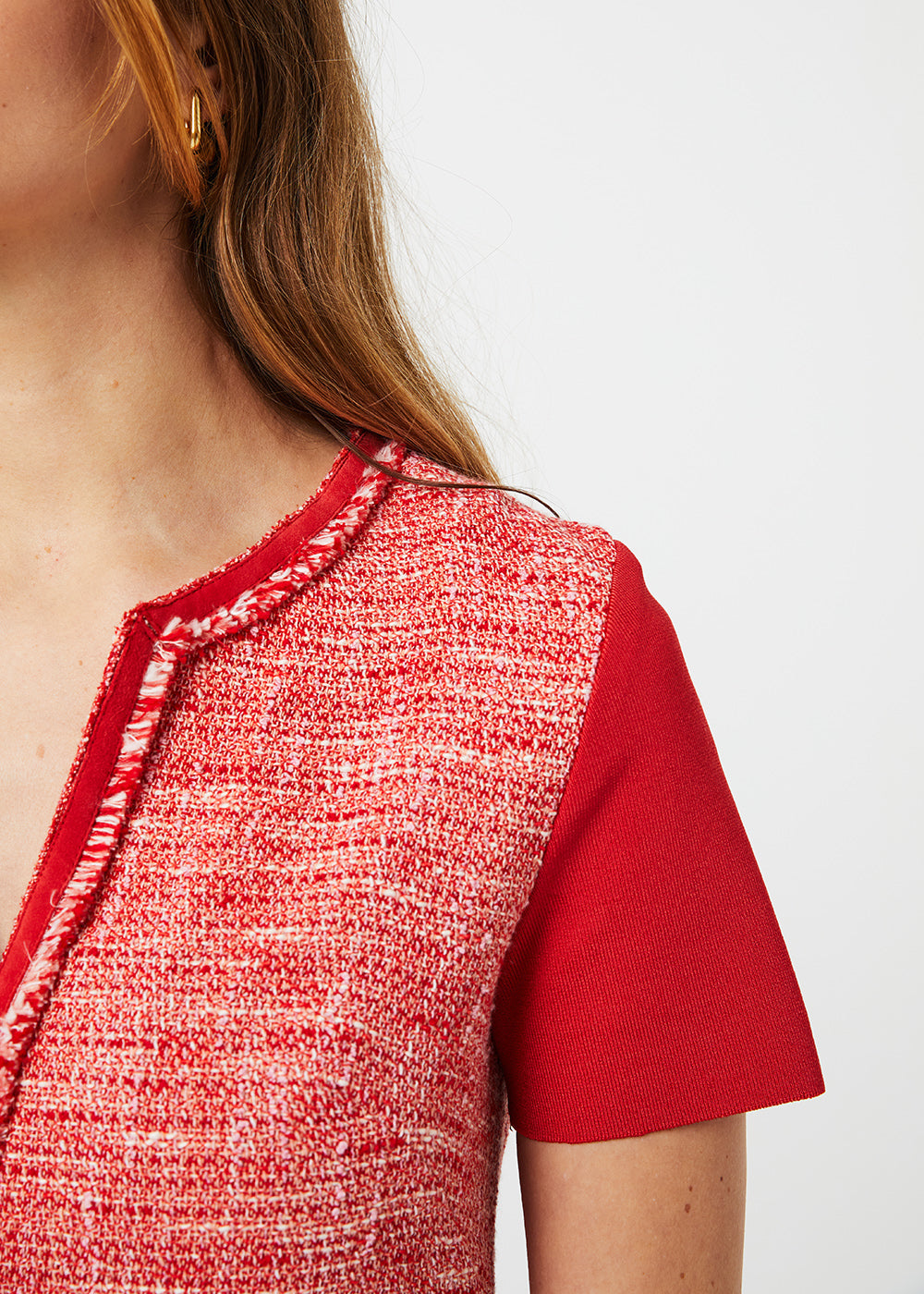 Robe mc courte en tweed - Corail