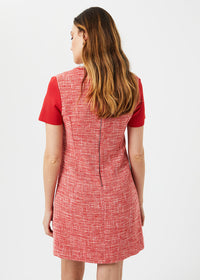 Robe mc courte en tweed - Corail
