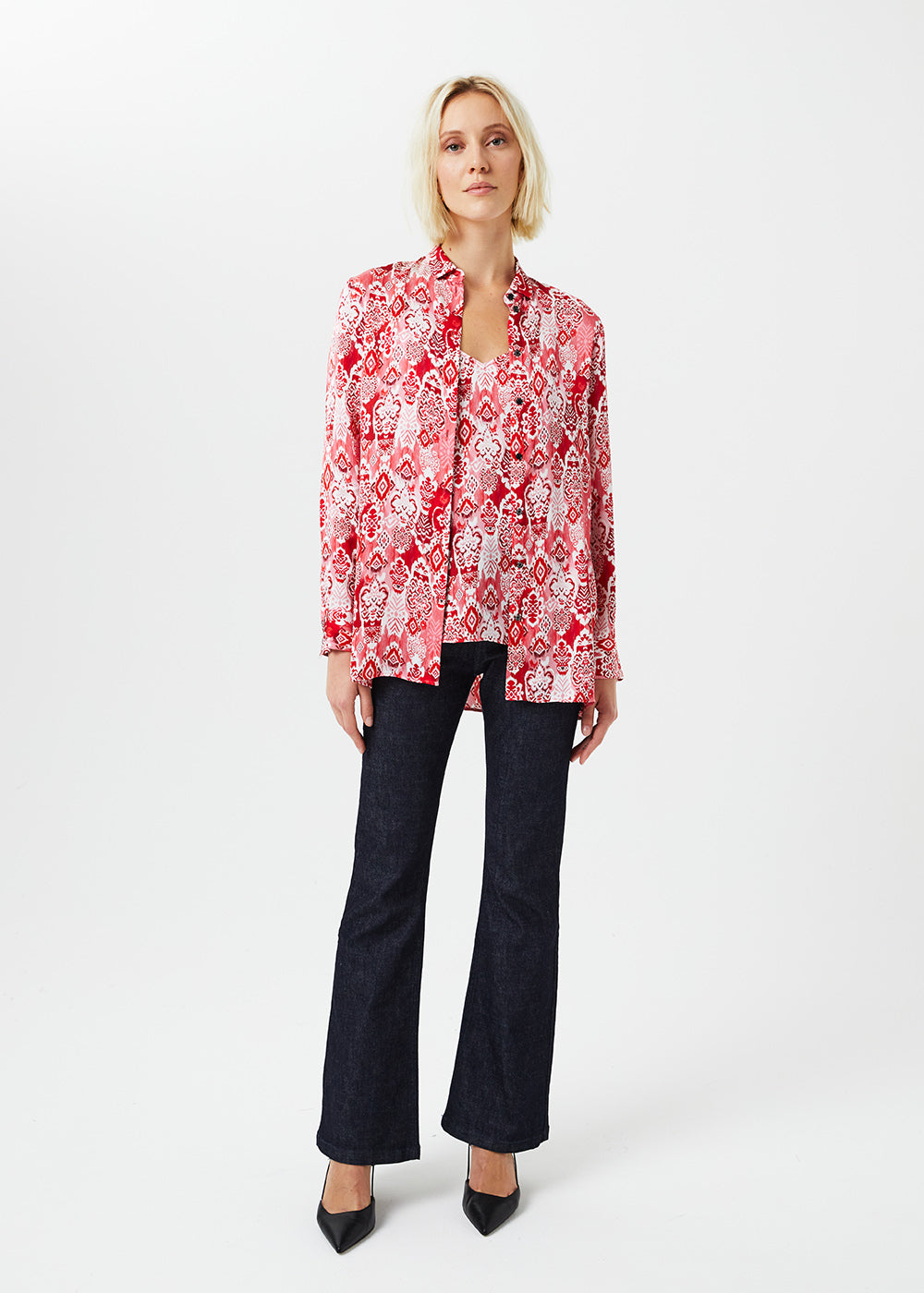 Chemise imprime cachemire - Rouge Moyen