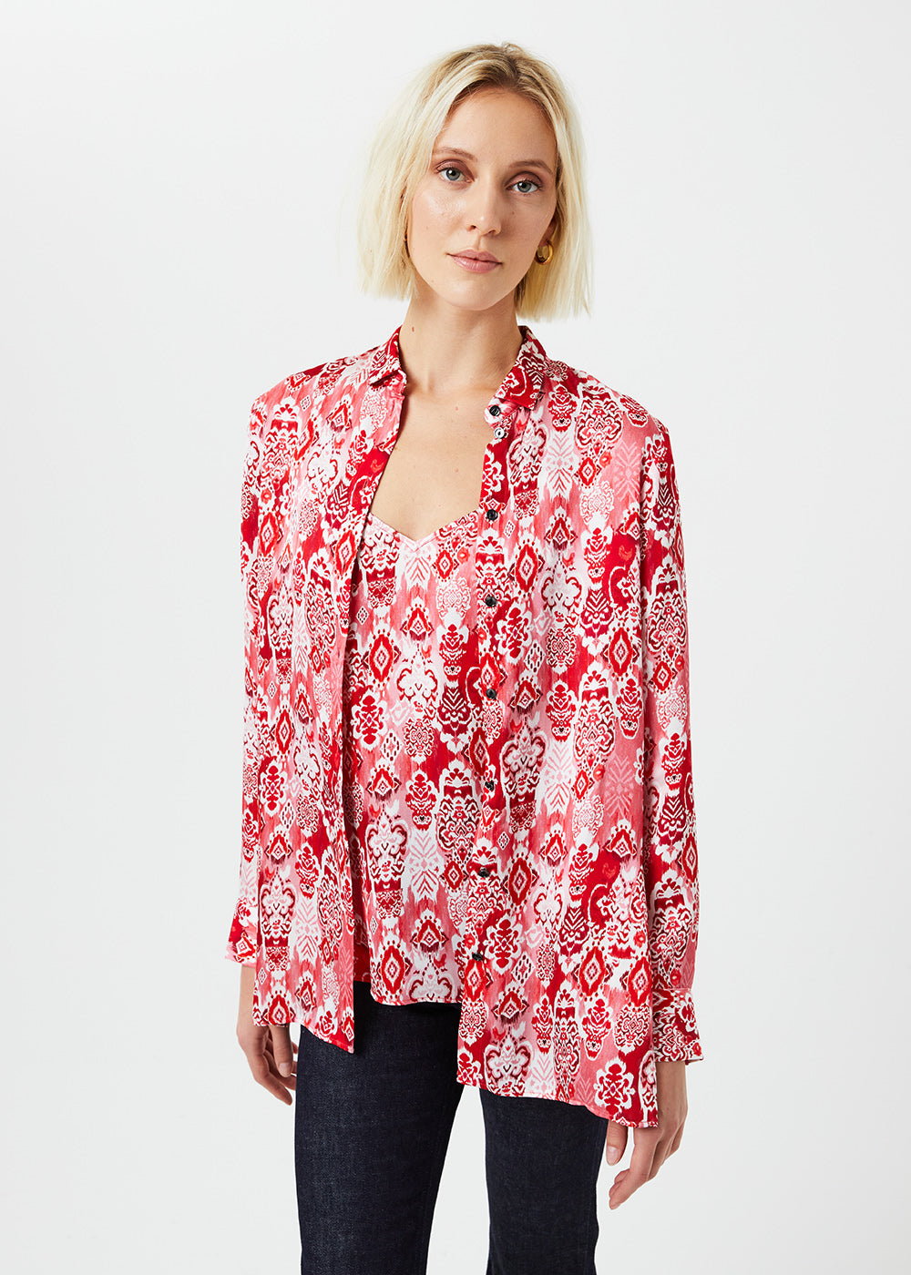 Chemise imprime cachemire - Rouge Moyen