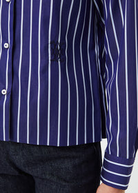 Chemise courte a rayures - Marine