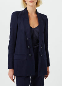 Long double-breasted jacket - Navy