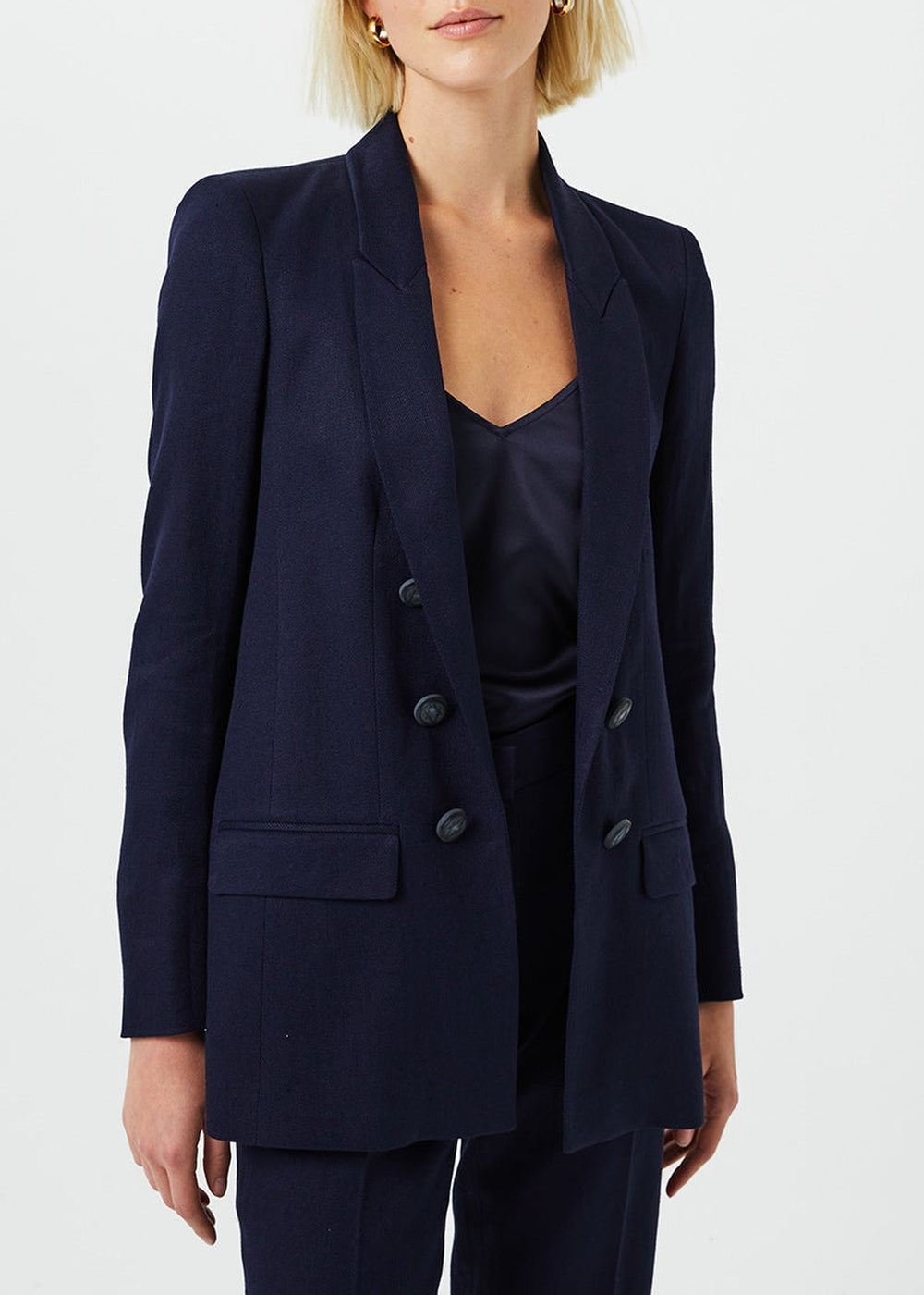Long double-breasted jacket - Navy