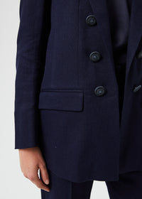 Veste longue double toile - Marine