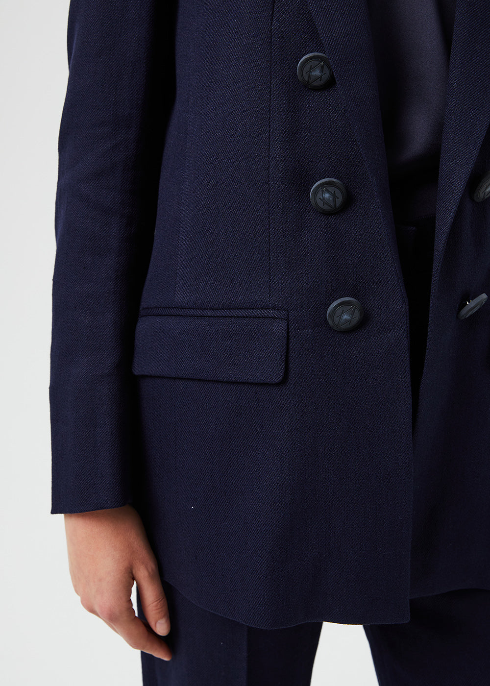 Veste longue double toile - Marine