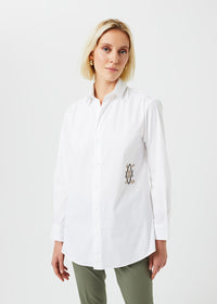 Chemise en popeline blanche - Kaki