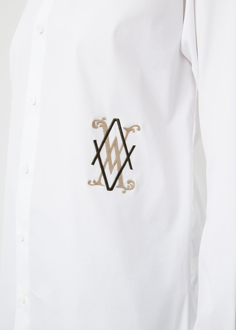 Chemise en popeline blanche - Kaki