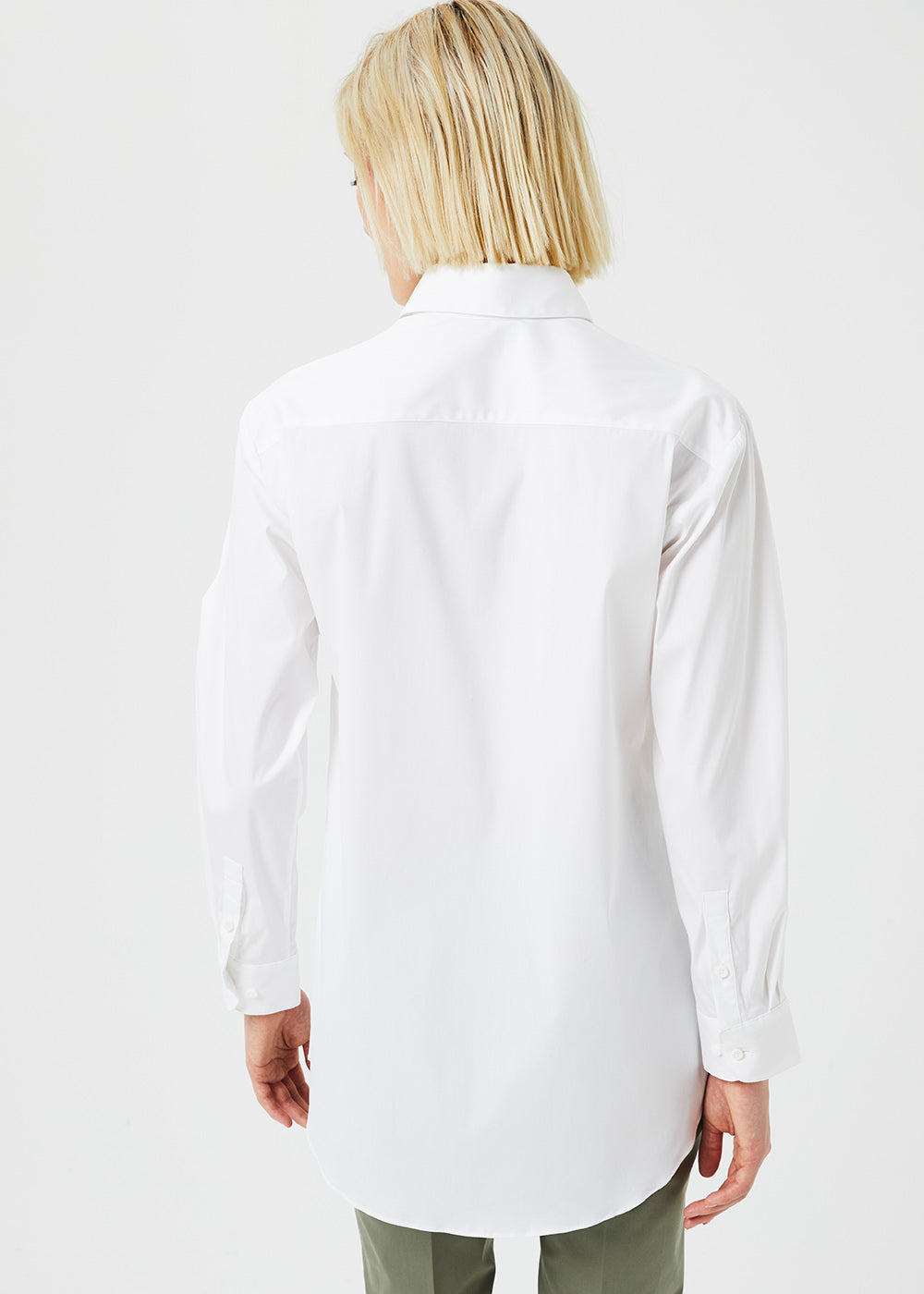 Chemise en popeline blanche - Kaki