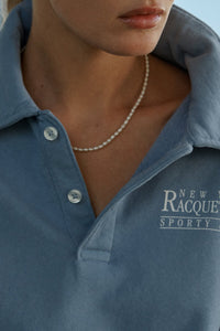NY Racquet Club button-down polo shirt - Washed Periwinkle