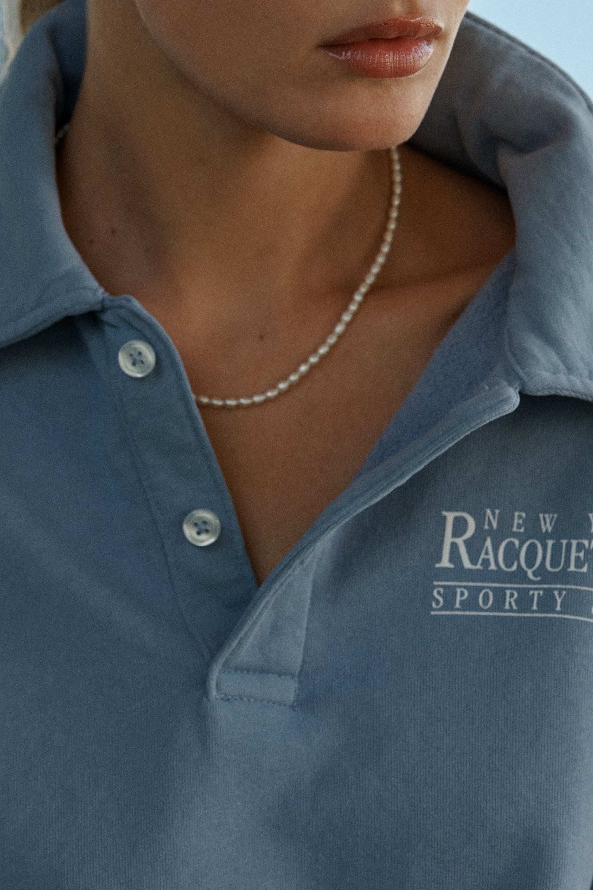 NY Racquet Club button-down polo shirt - Washed Periwinkle