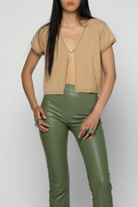 Ginger short-sleeved cardigan - Dune