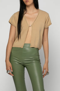 Ginger short-sleeved cardigan - Dune