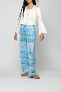 Tizia top with silk tie detail - White