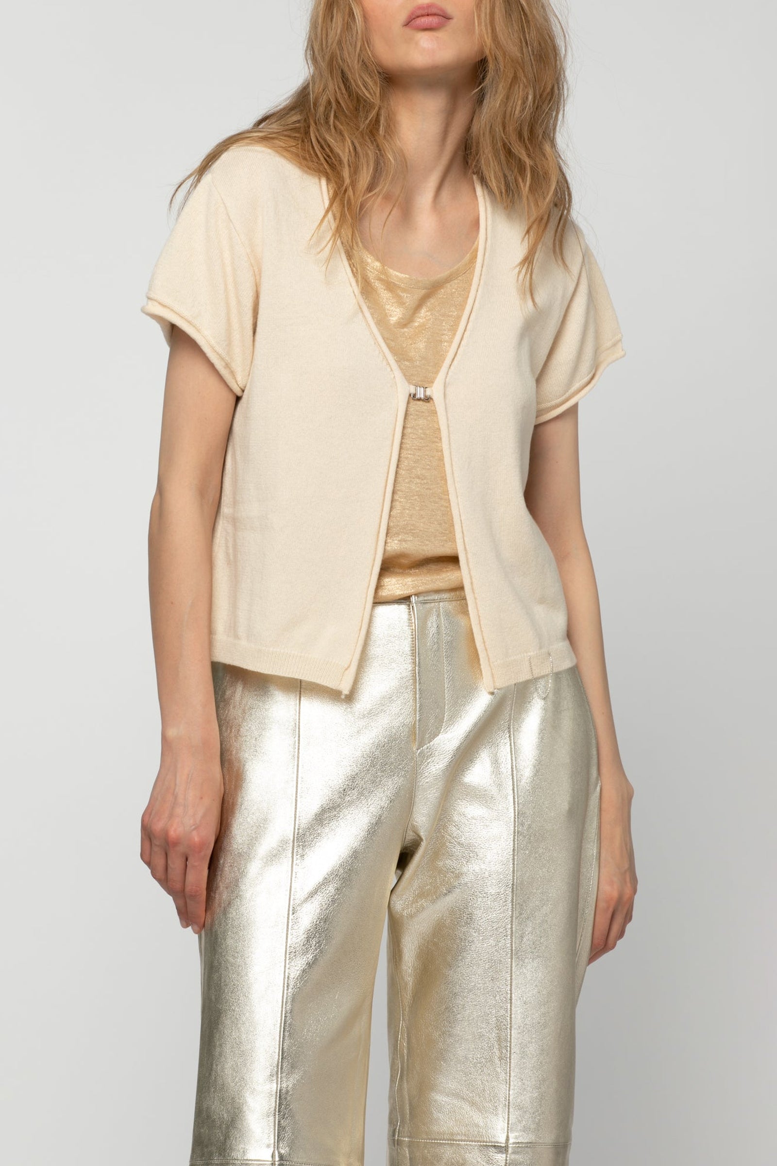 Ginger short-sleeved cardigan - Linen