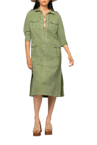 1 QTY RELIQUAT ST 0% QTY VENDU 0/1 ROBE LACEE EN CUIR VELOURS