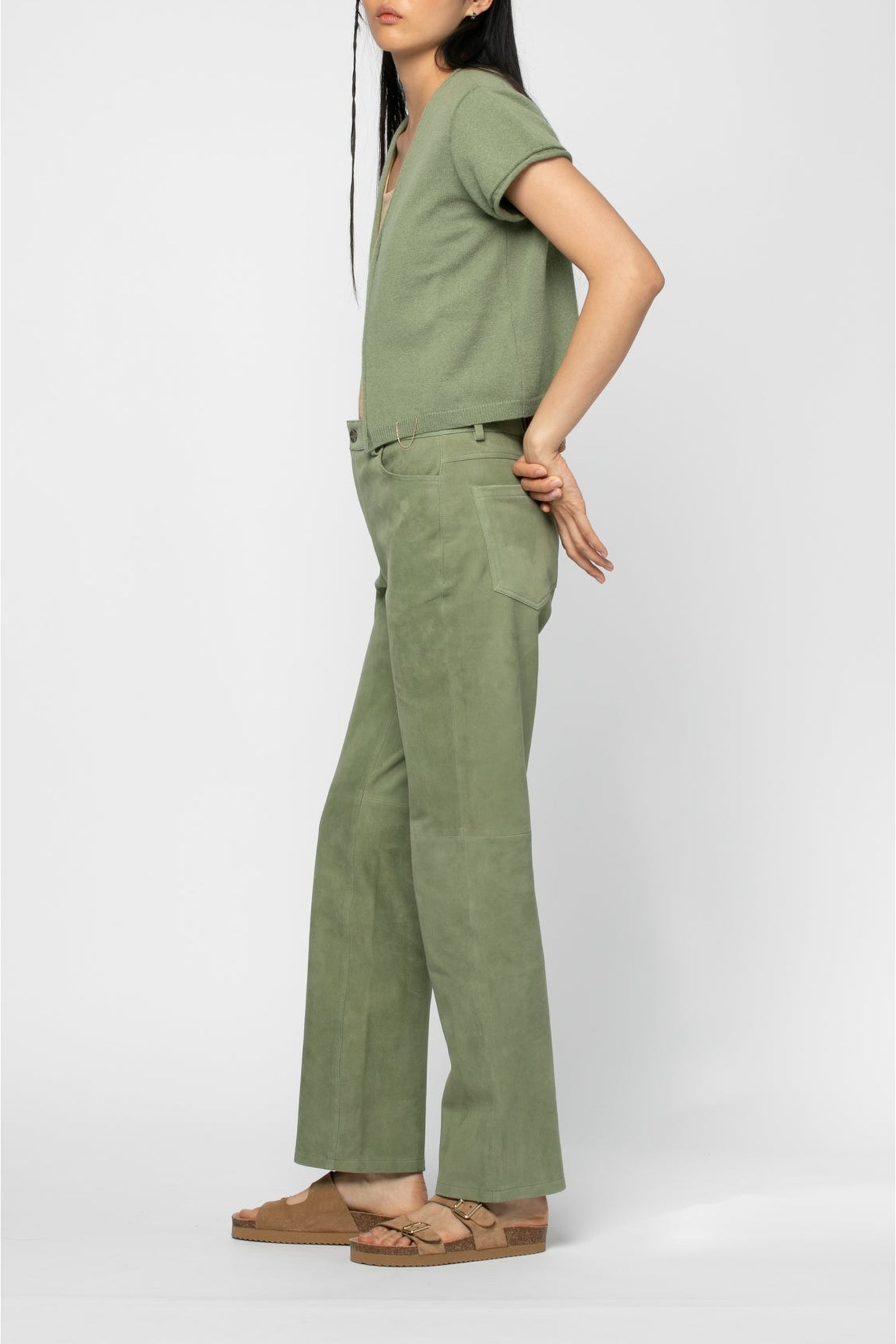 Ginger short-sleeved cardigan - Almond