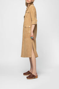 Rafaela dress in suede with laces - Dune