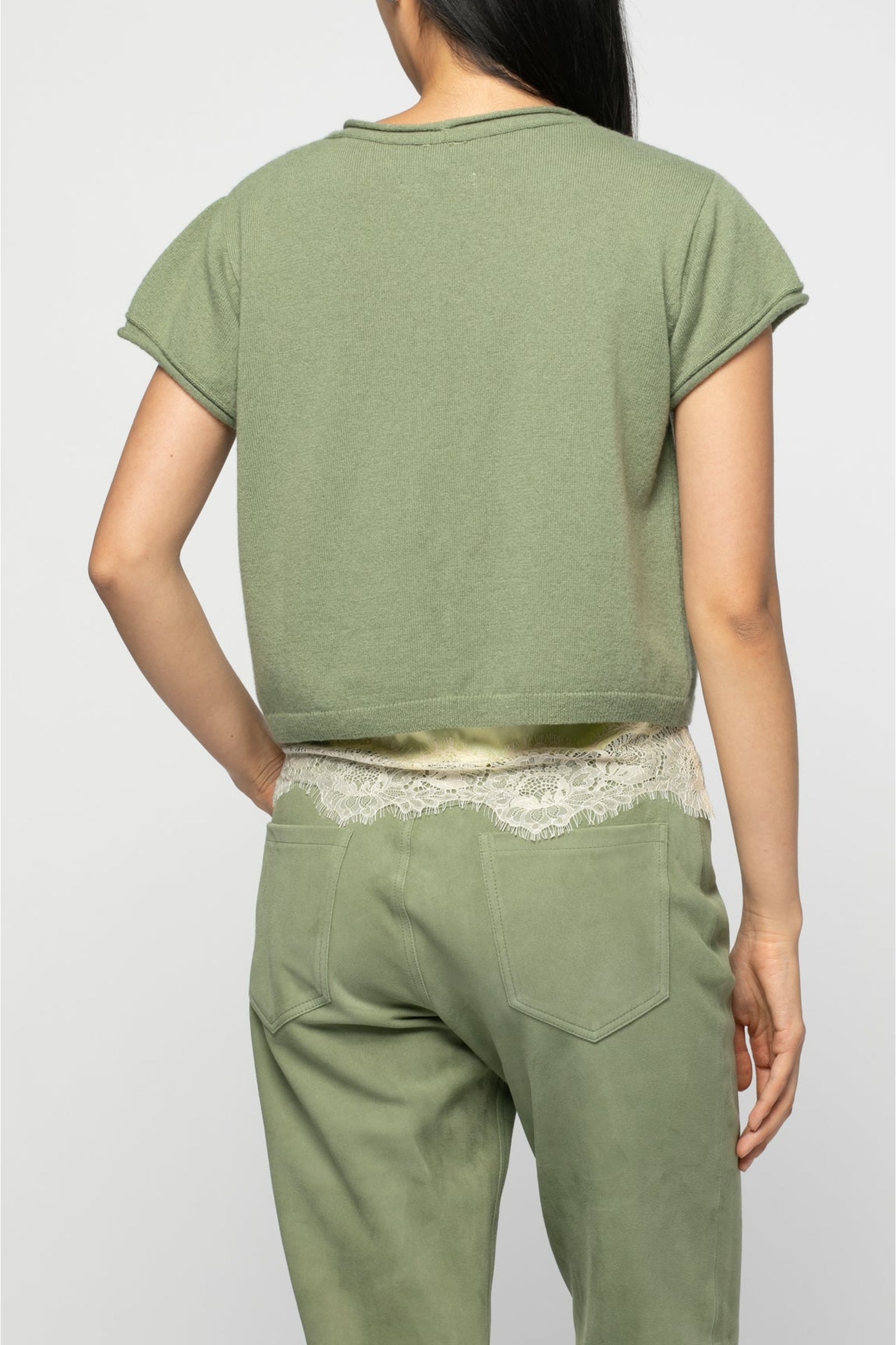 Ginger short-sleeved cardigan - Almond