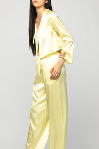 Tizia top with silk tie detail - Lemonade