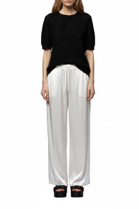 Tama knitted top with embroidered hearts - Black