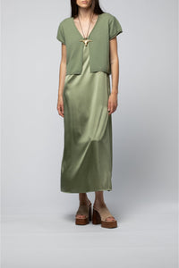 Ginger short-sleeved cardigan - Almond