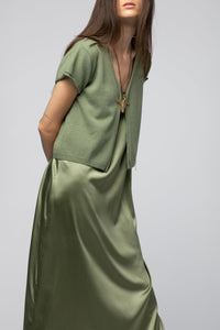 Ginger short-sleeved cardigan - Almond