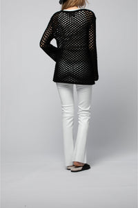 Perine openwork jumper - Black