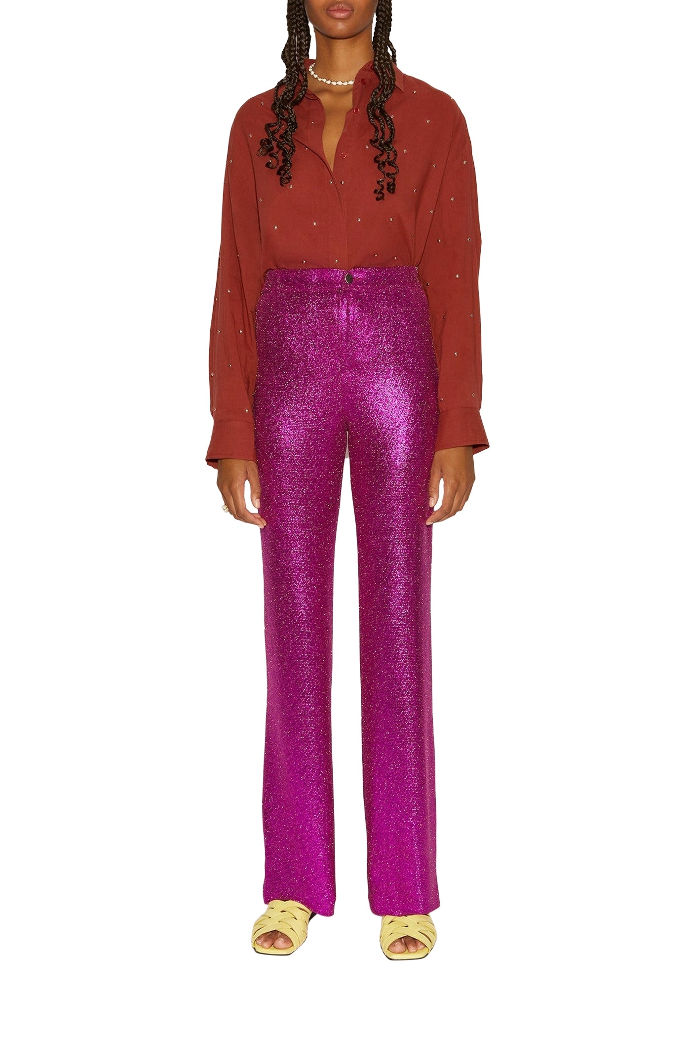 Pantalon Duke à paillettes - Bougainvillier