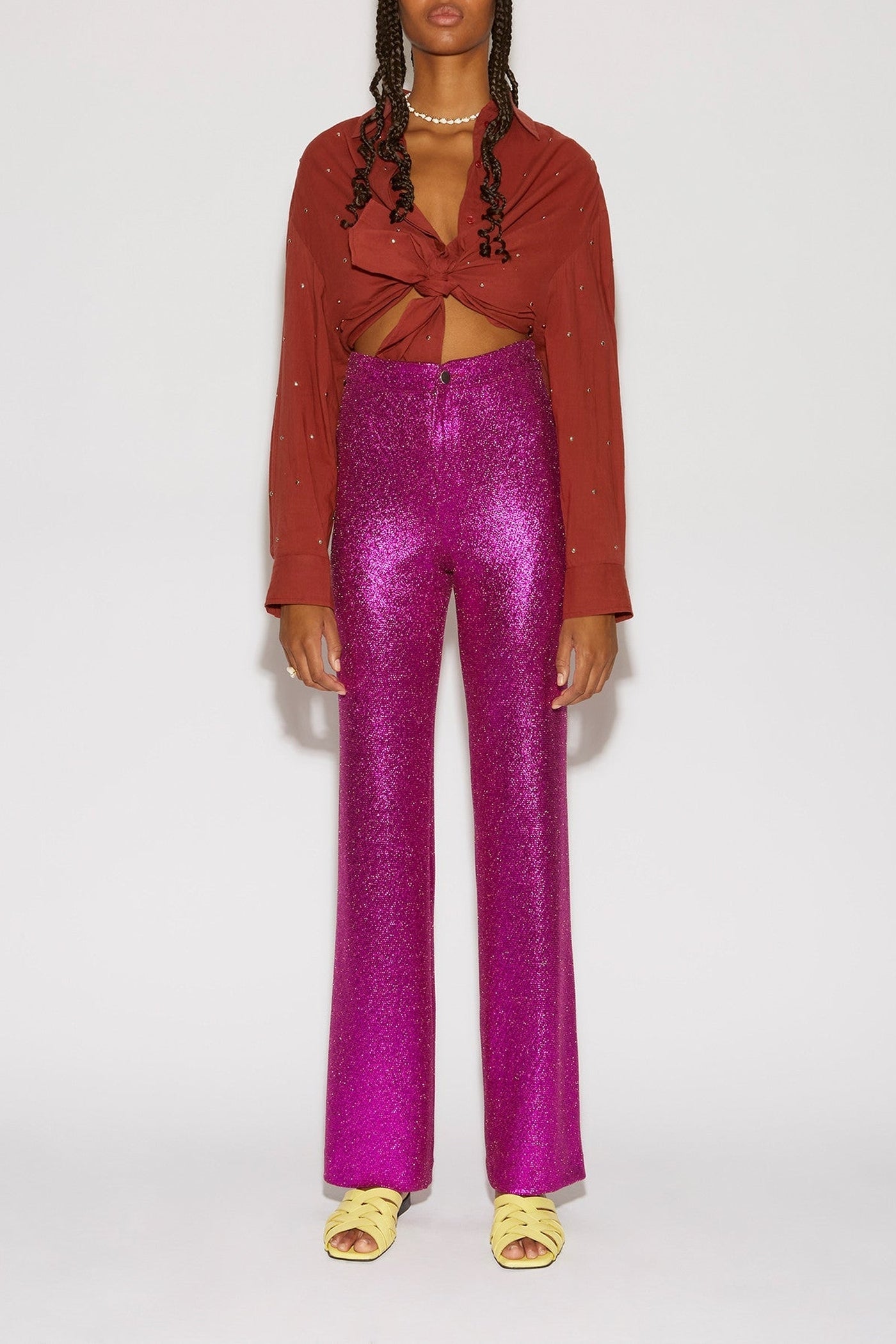 Pantalon Duke à paillettes - Bougainvillier