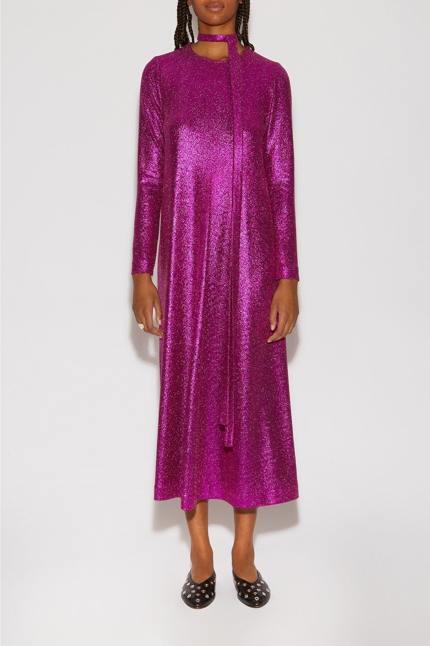 Robe longue Hollies à paillettes - Bougainvillier