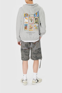 Sweat à capuche en molleton imprimé unisex - White