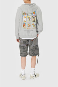 Sweat à capuche en molleton imprimé unisex - Grey