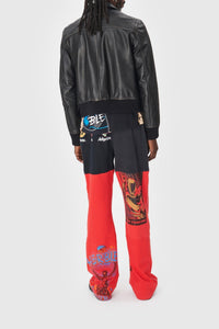 Pantalon fluide graphique Upcyclé unisex - White