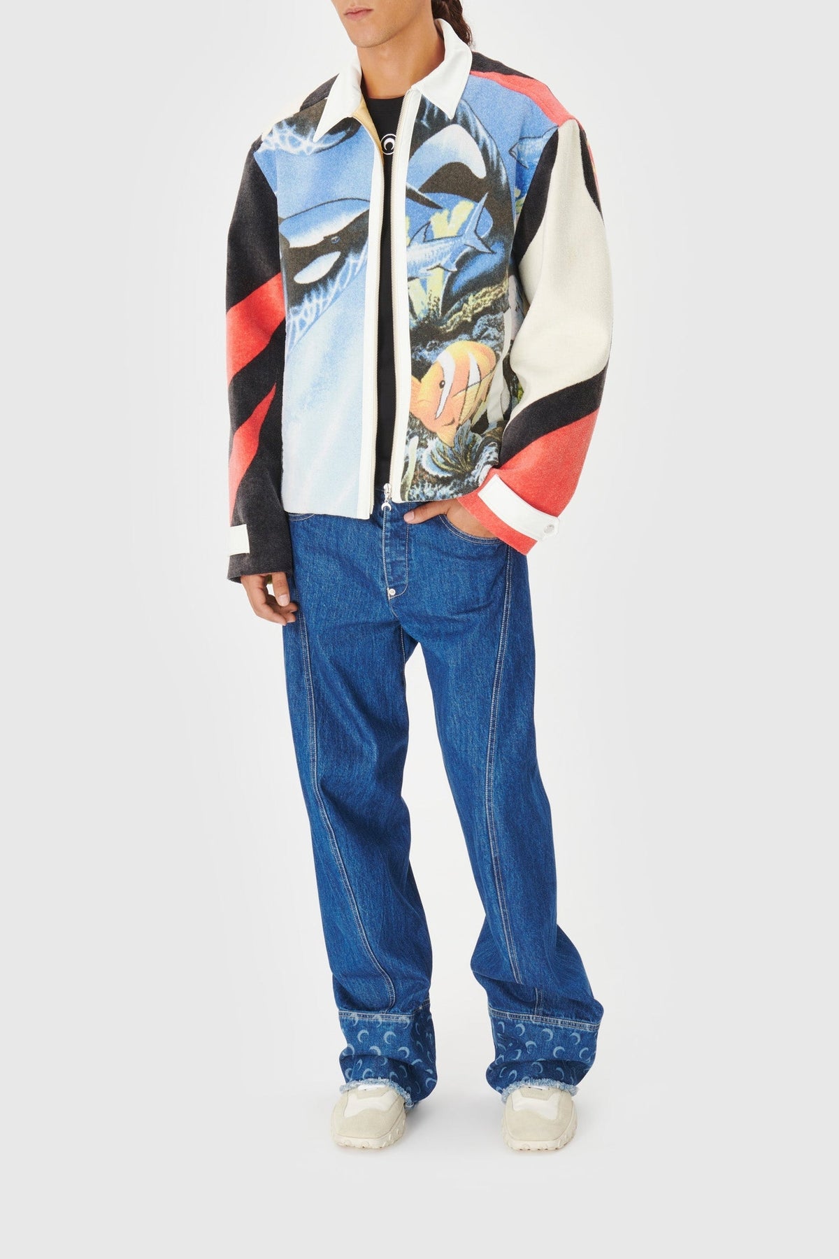 Veste carrée en serviettes Upcyclé - Multicolor