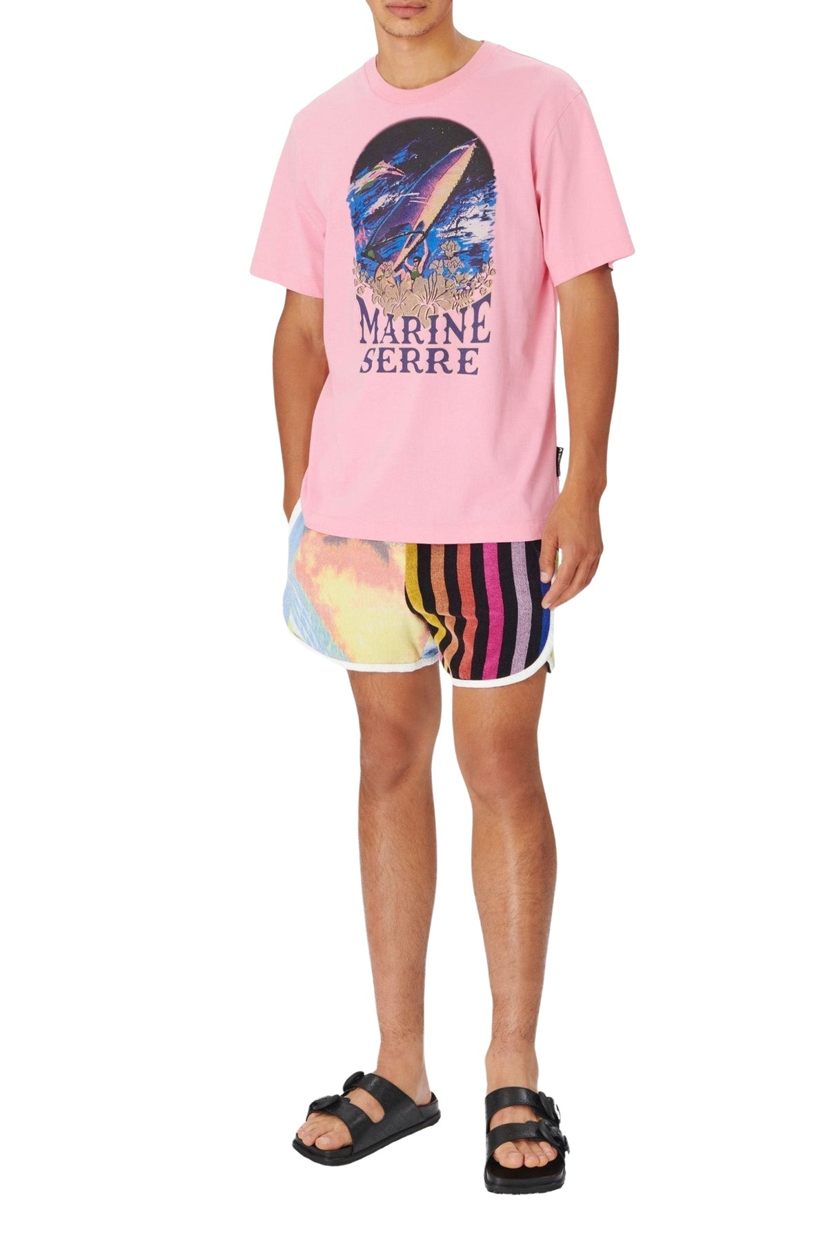 Short en jersey jacquard serviettes Upcyclé - Multicolor