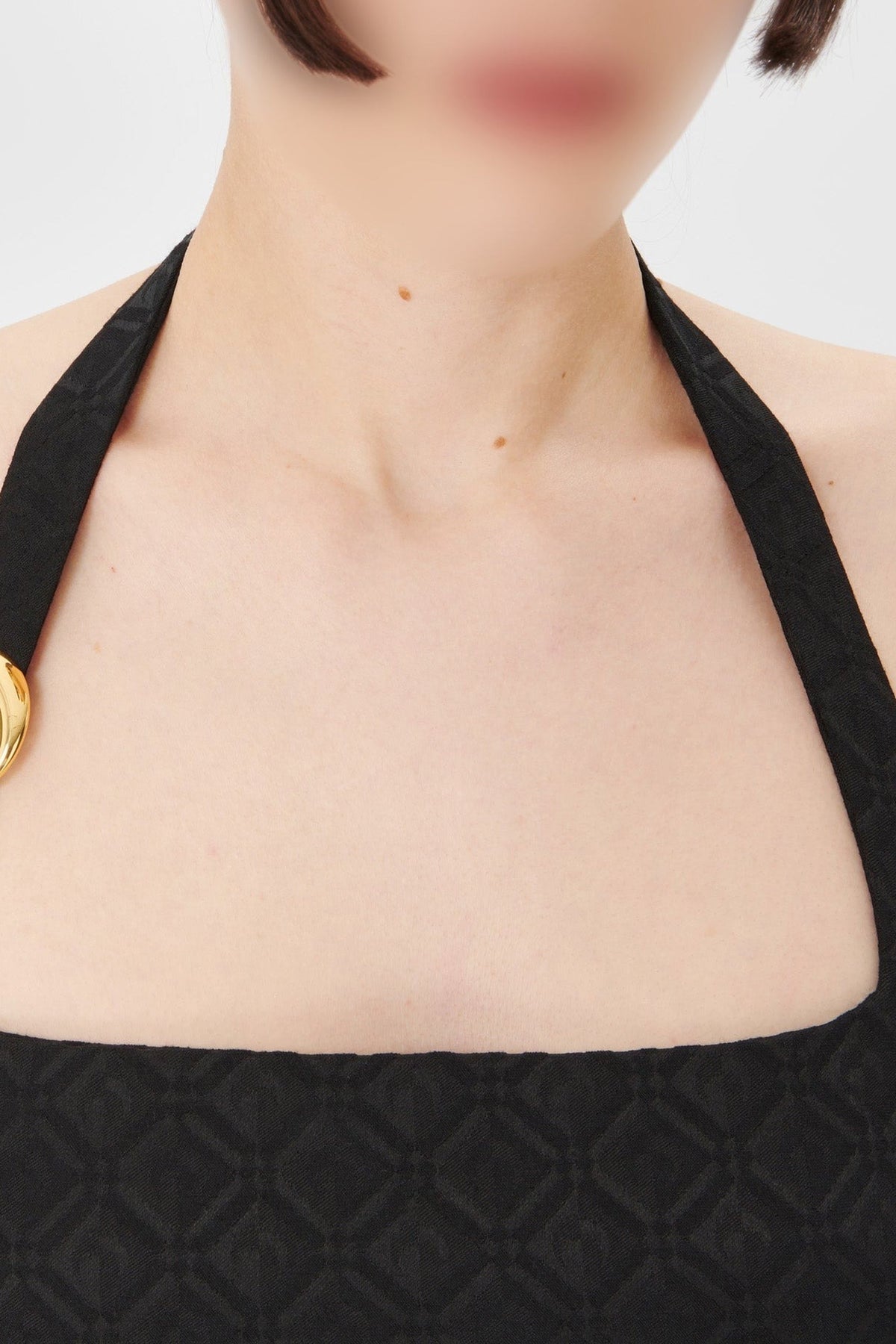 Robe à bretelles jacquard Moon Diamant - Black