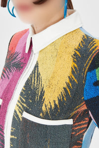 Veste courte en serviettes Upcyclée - Multicolor