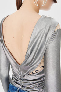 Body drapé en jersey - Silver
