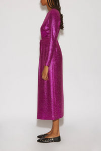 Robe longue Hollies à paillettes - Bougainvillier