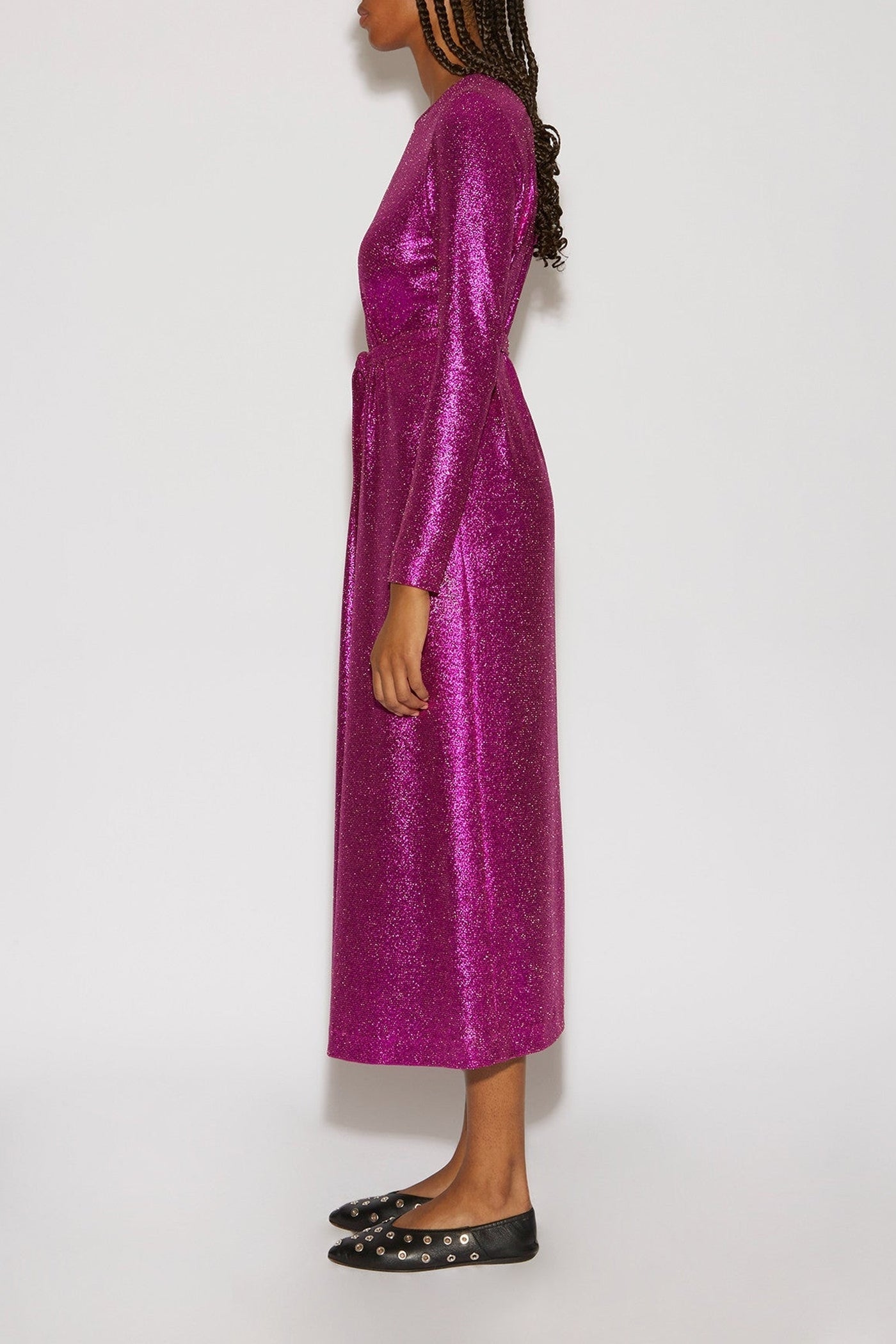 Robe longue Hollies à paillettes - Bougainvillier