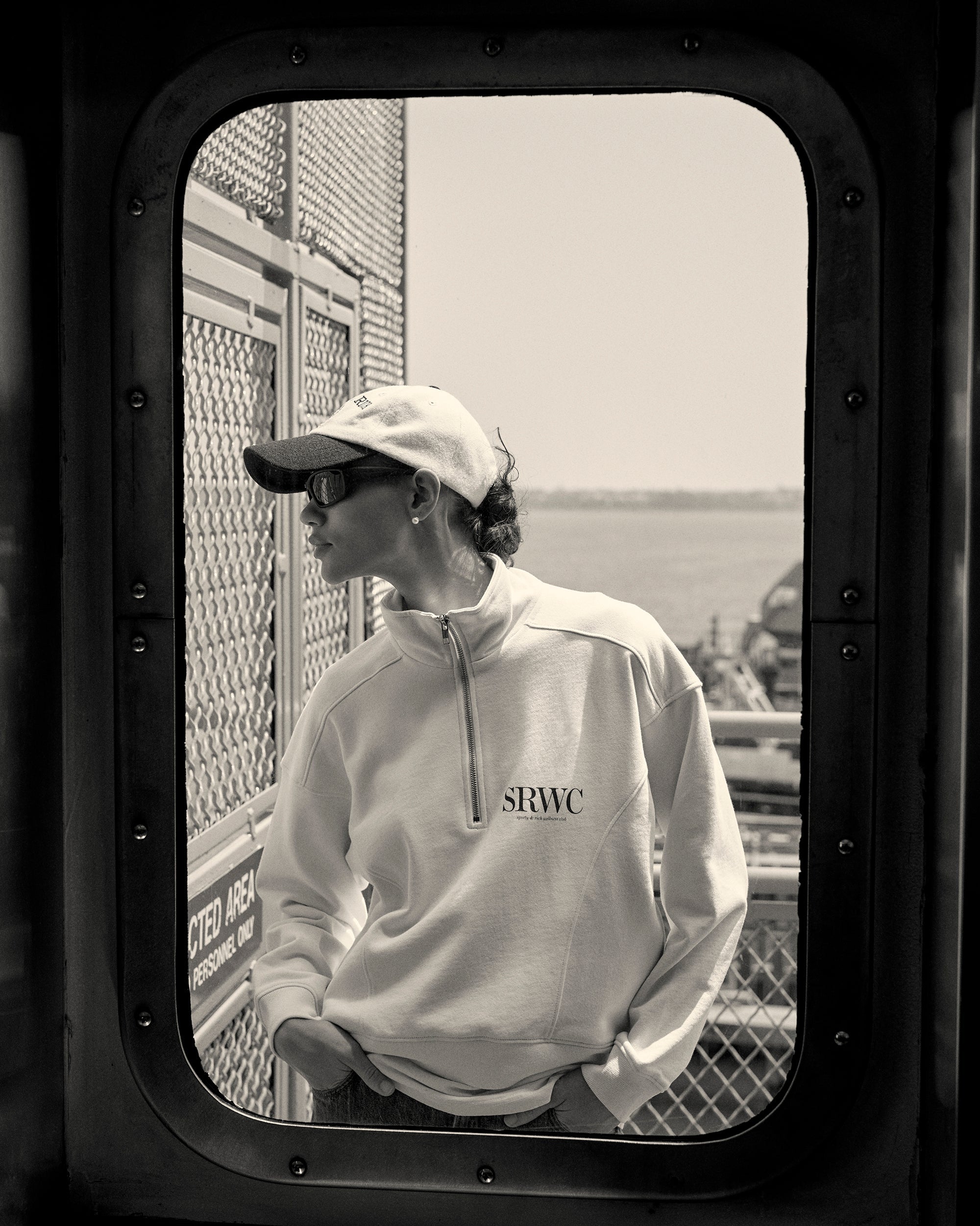 Upper East Side Quarter Zip - Cream & Chocolate