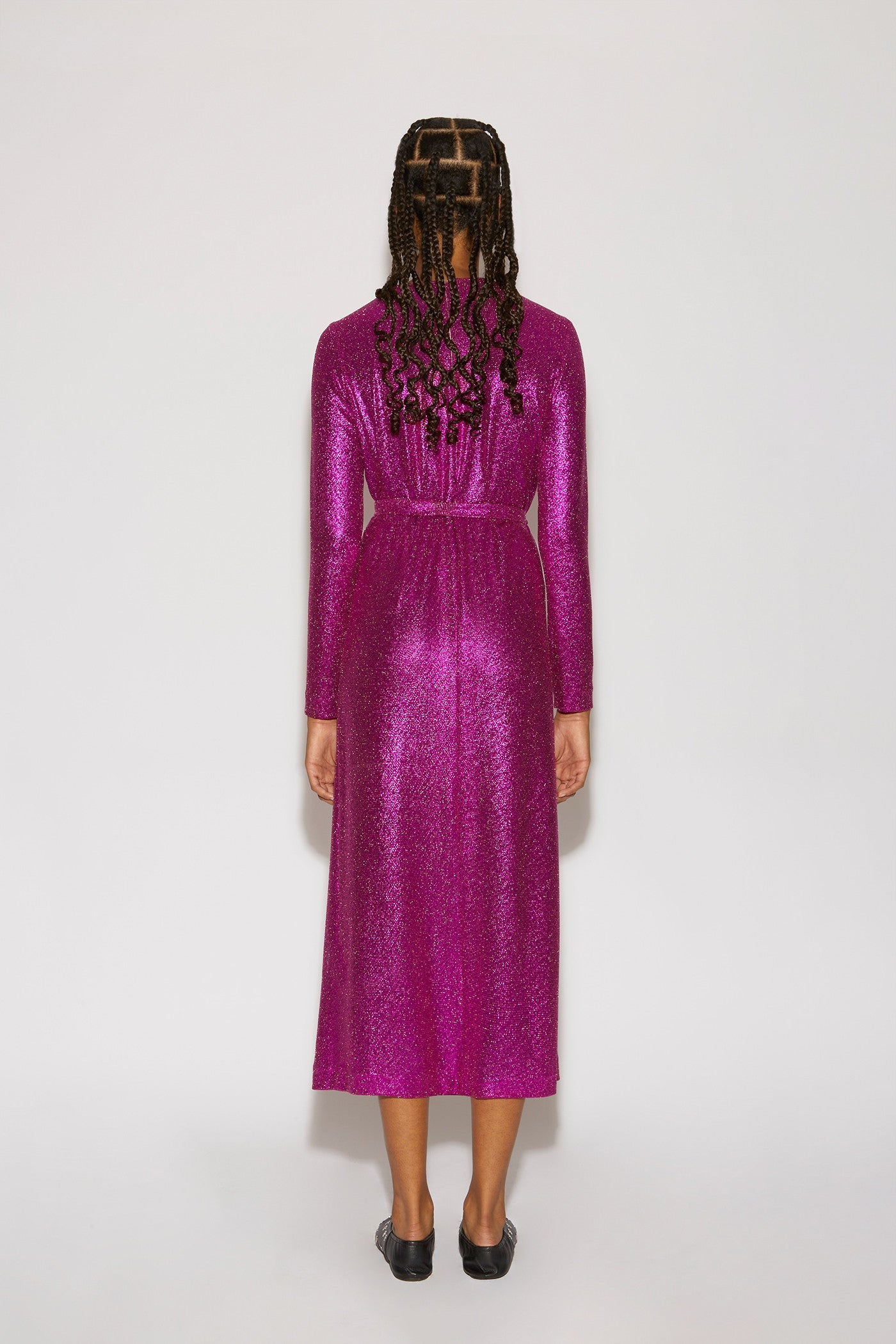 Robe longue Hollies à paillettes - Bougainvillier