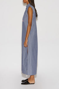 Robe longue à motif Libertines - Marine