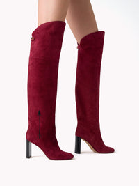 4qty NEW / Cuissardes Marylin Malaga 90 en cuir suédé - Burgundy