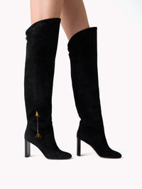 7qty NEW / Cuissardes Marylin Malaga 90 en cuir suédé - Black