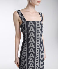 Robe courte Monogram en denim - Denim Blue