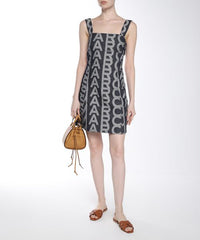 Robe courte Monogram en denim - Denim Blue